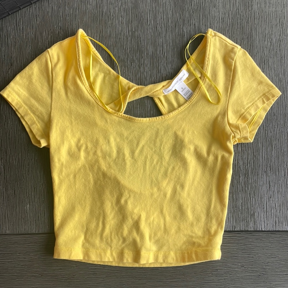 Cutout Yellow Crop Top